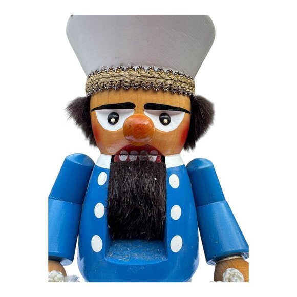 Steinbach's Wooden 12” CHUBBY SAILOR NUTCRACKER Life Saver Tube Pom Pom Hat Vtg - Picture 3 of 9